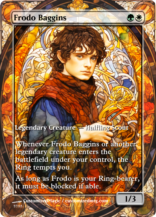 The Lord of the Rings- Tales of Middle-earth Legendary - Stained Glass Edition - Part 2 of 4 | Frodo Baggins | Magic the Gathering Proxy Cards