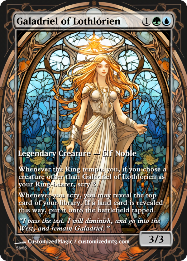 The Lord of the Rings- Tales of Middle-earth Legendary - Stained Glass Edition - Part 2 of 4 | Galadriel of Lothlorien | Magic the Gathering Proxy Cards