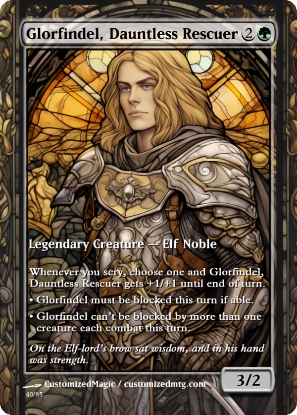 The Lord of the Rings- Tales of Middle-earth Legendary - Stained Glass Edition - Part 2 of 4 | Glorfindel Dauntless Rescuer | Magic the Gathering Proxy Cards