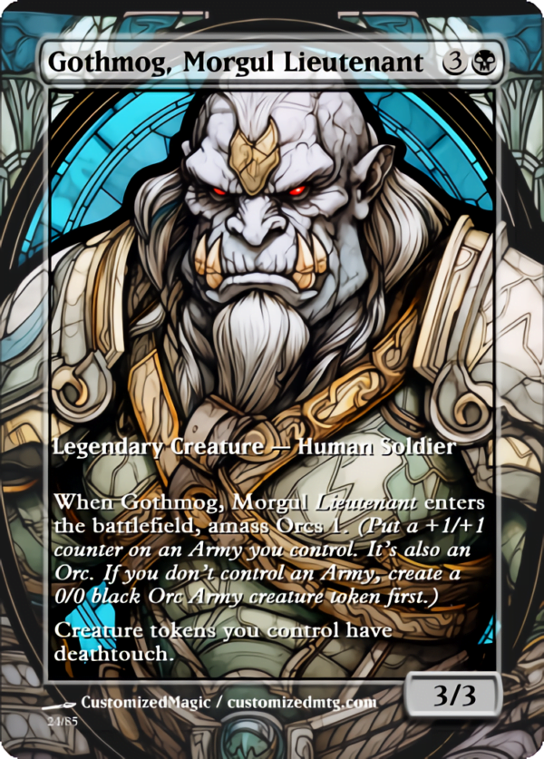 The Lord of the Rings- Tales of Middle-earth Legendary - Stained Glass Edition - Part 2 of 4 | Gothmog Morgul Lieutenant | Magic the Gathering Proxy Cards