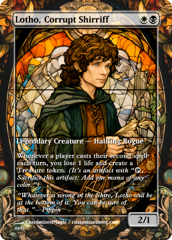 The Lord of the Rings- Tales of Middle-earth Legendary - Stained Glass Edition - Part 3 of 4 | Lotho Corrupt Shirriff | Magic the Gathering Proxy Cards
