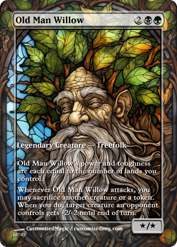 The Lord of the Rings- Tales of Middle-earth Legendary - Stained Glass Edition - Part 3 of 4 | Old Man Willow | Magic the Gathering Proxy Cards