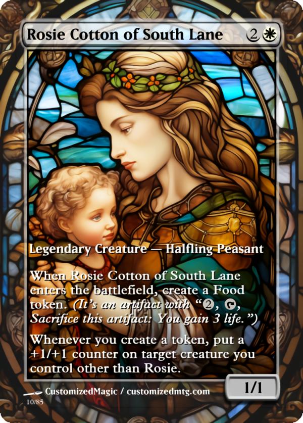 The Lord of the Rings- Tales of Middle-earth Legendary - Stained Glass Edition - Part 3 of 4 | Rosie Cotton of South Lane | Magic the Gathering Proxy Cards
