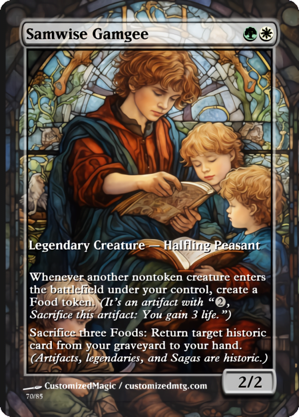 The Lord of the Rings- Tales of Middle-earth Legendary - Stained Glass Edition - Part 3 of 4 | Samwise Gamgee | Magic the Gathering Proxy Cards