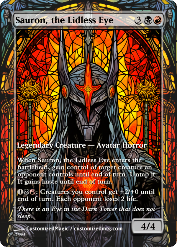 The Lord of the Rings- Tales of Middle-earth Legendary - Stained Glass Edition - Part 4 of 4 | Sauron the Lidless Eye | Magic the Gathering Proxy Cards