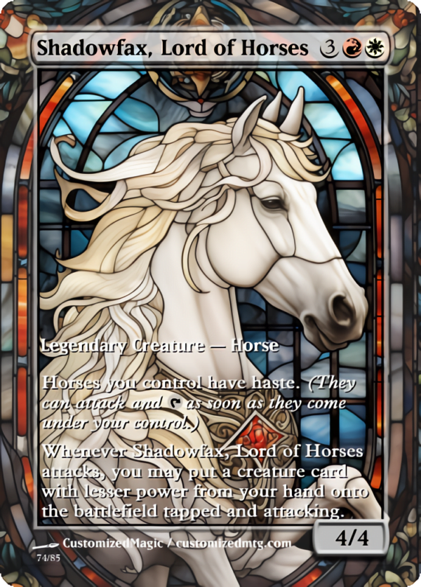 The Lord of the Rings- Tales of Middle-earth Legendary - Stained Glass Edition - Part 4 of 4 | Shadowfax Lord of Horses | Magic the Gathering Proxy Cards