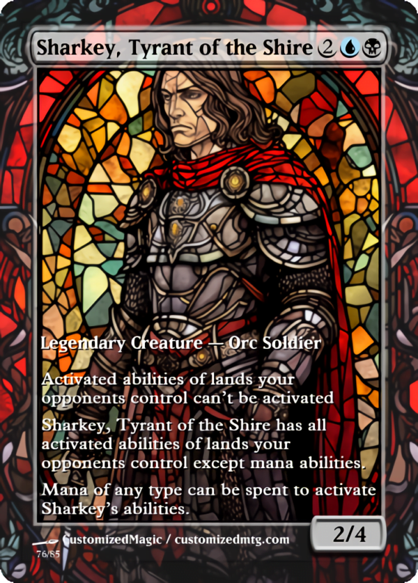 The Lord of the Rings- Tales of Middle-earth Legendary - Stained Glass Edition - Part 4 of 4 | Sharkey Tyrant of the Shire | Magic the Gathering Proxy Cards
