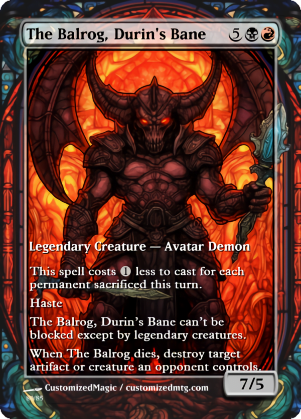 The Lord of the Rings- Tales of Middle-earth Legendary - Stained Glass Edition - Part 4 of 4 | The Balrog Durins Bane | Magic the Gathering Proxy Cards