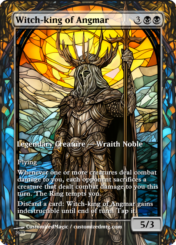 The Lord of the Rings- Tales of Middle-earth Legendary - Stained Glass Edition - Part 4 of 4 | Witch king of Angmar | Magic the Gathering Proxy Cards
