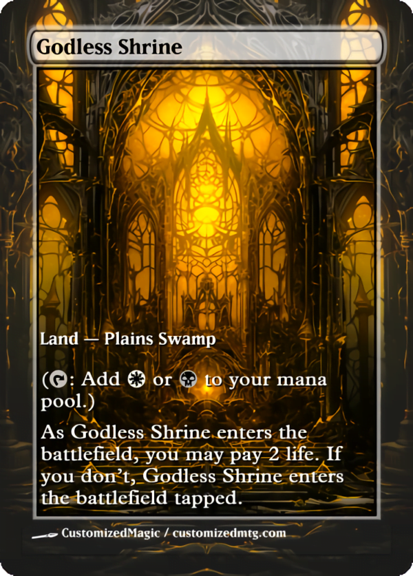 Shock Lands - Stained Glass | Godless Shrine | Magic the Gathering Proxy Cards