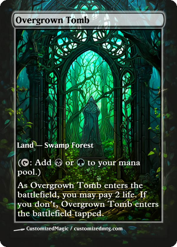 Shock Lands - Stained Glass | Overgrown Tomb | Magic the Gathering Proxy Cards