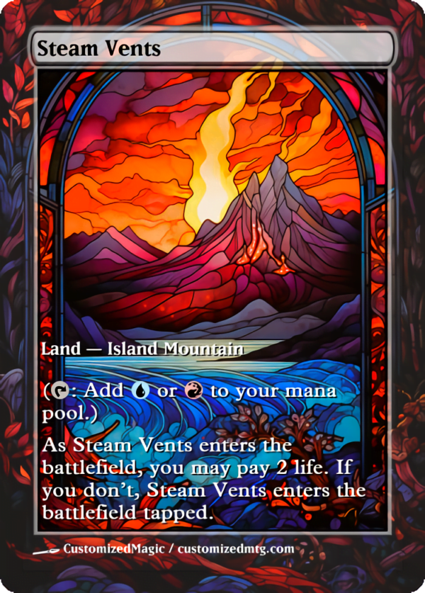 Shock Lands - Stained Glass | Steam Vents | Magic the Gathering Proxy Cards
