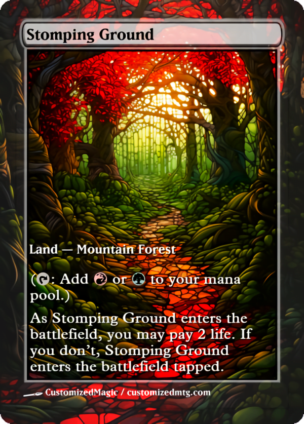 Shock Lands - Stained Glass | Stomping Ground | Magic the Gathering Proxy Cards