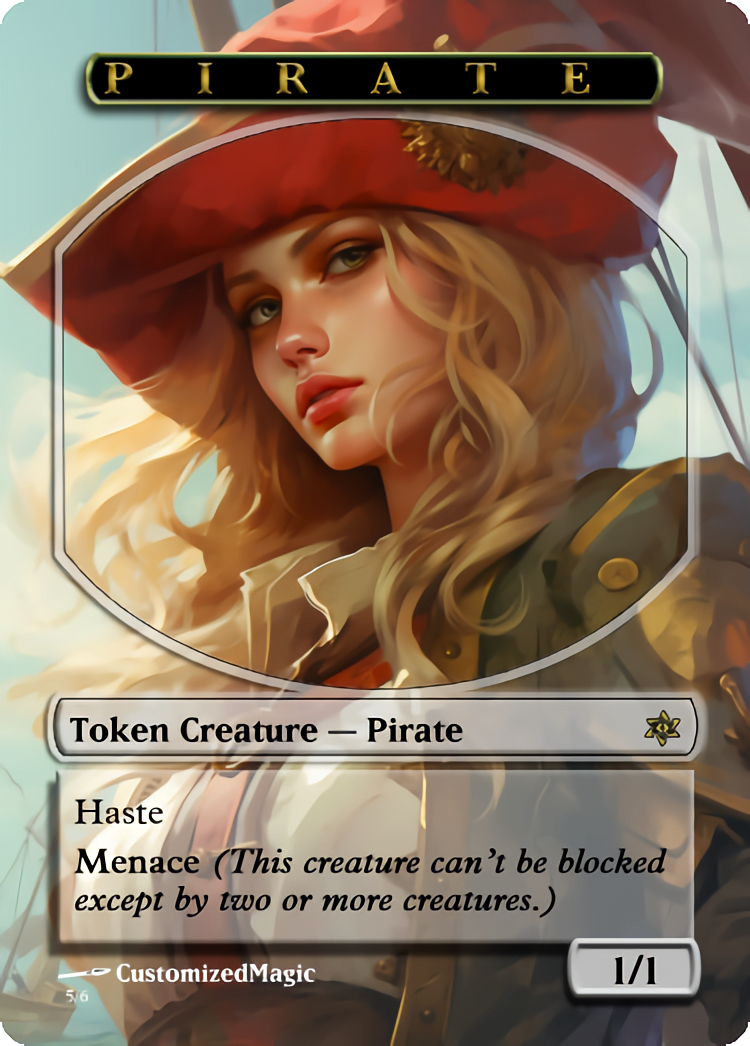 Pirate Token (2 Types - Black 2/2 or Red 1/1) | Pirate.6 | Magic the Gathering Proxy Cards