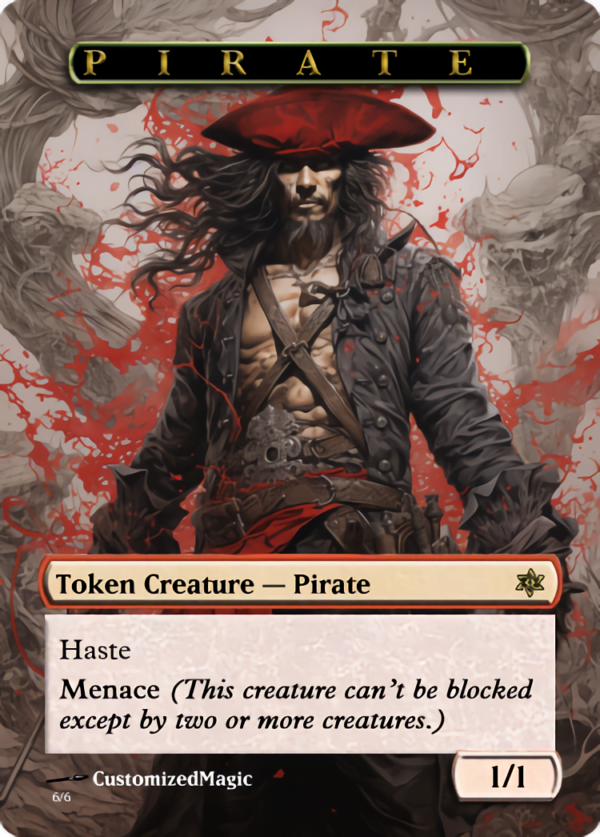 Pirate Token (2 Types - Black 2/2 or Red 1/1) | Pirate.7 | Magic the Gathering Proxy Cards