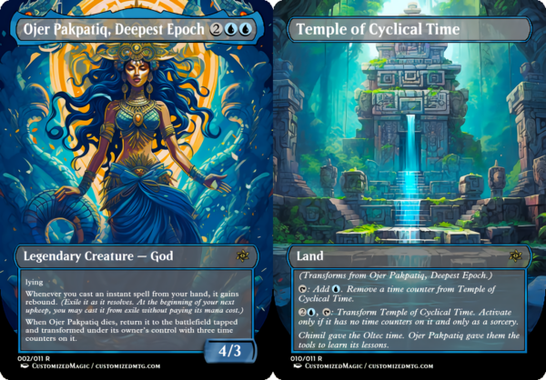 Gods from The Lost Caverns of Ixalan | Ojer Pakpatiq Deepest Epoch and Temple of Cyclical Time | Magic the Gathering Proxy Cards