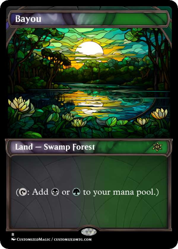 Dual Lands - Stained Glass | Bayou | Magic the Gathering Proxy Cards