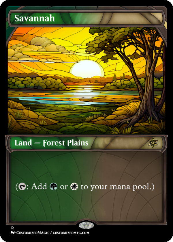 Dual Lands - Stained Glass | Savannah | Magic the Gathering Proxy Cards