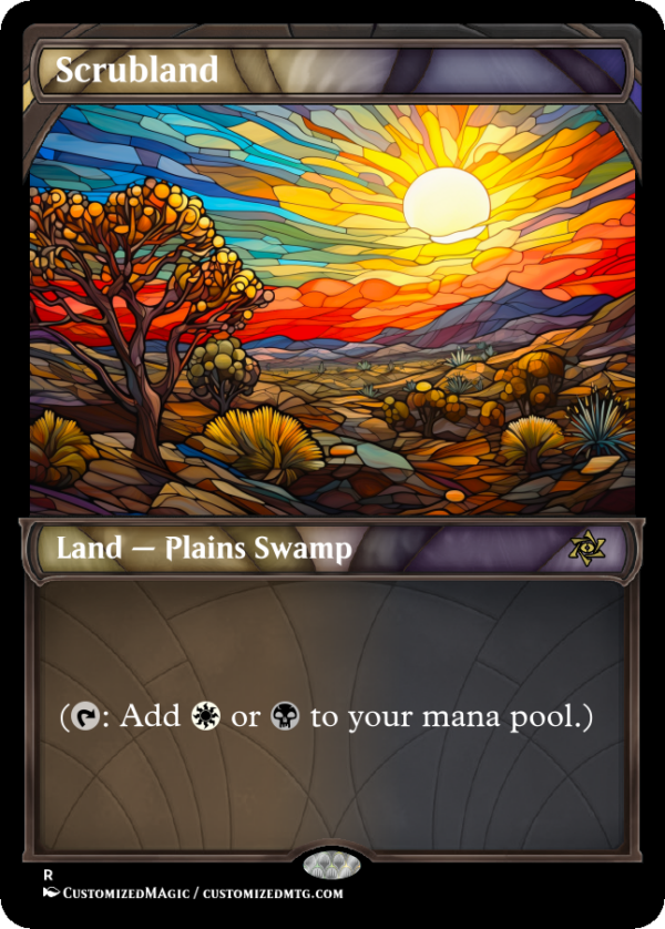 Dual Lands - Stained Glass | Scrubland | Magic the Gathering Proxy Cards