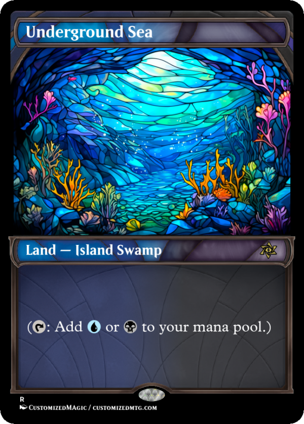Dual Lands - Stained Glass | Underground Sea | Magic the Gathering Proxy Cards