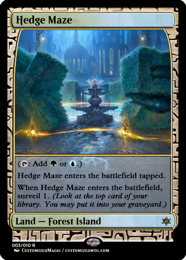 Murders at Karlov Manor Dual Lands - Full Art Expedition Frame | Hedge Maze 1 | Magic the Gathering Proxy Cards