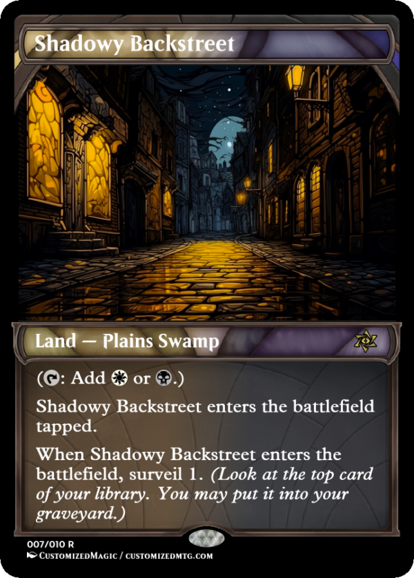 Murders at Karlov Manor Dual Lands - Stained Glass | Shadowy Backstreet | Magic the Gathering Proxy Cards