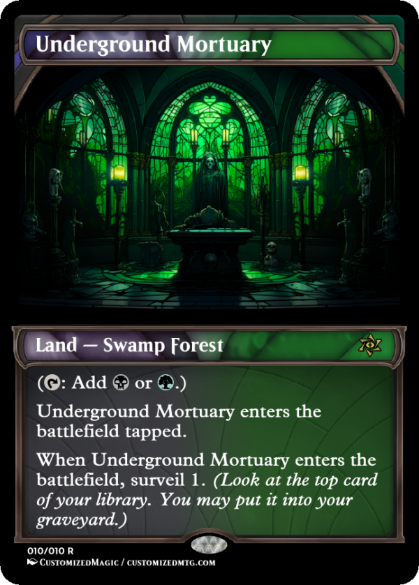 Murders at Karlov Manor Dual Lands - Stained Glass | Underground Mortuary | Magic the Gathering Proxy Cards