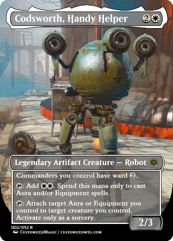 Fallout Commanders 1 of 3 | Codsworth Handy Helper | Magic the Gathering Proxy Cards