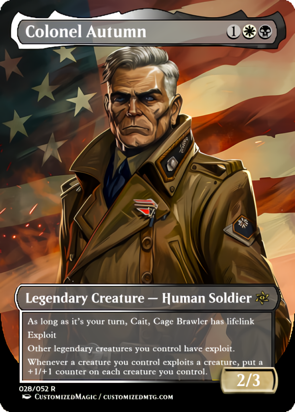Fallout Commanders 1 of 3 | Colonel Autumn | Magic the Gathering Proxy Cards