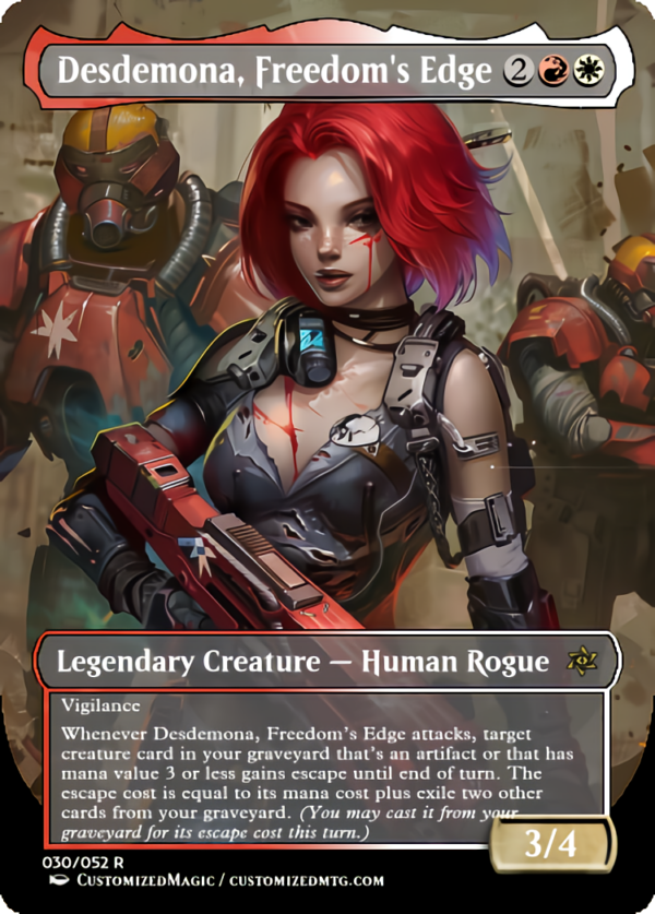 Fallout Commanders 1 of 3 | Desdemona Freedoms Edge | Magic the Gathering Proxy Cards