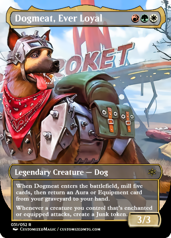 Fallout Commanders 1 of 3 | Dogmeat Ever Loyal | Magic the Gathering Proxy Cards