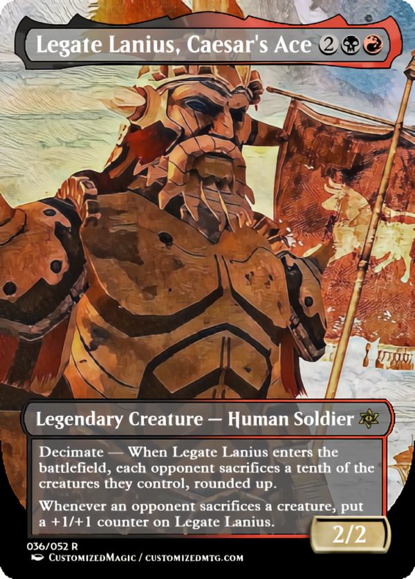 Fallout Commanders 2 of 3 | Legate Lanius Caesars Ace | Magic the Gathering Proxy Cards