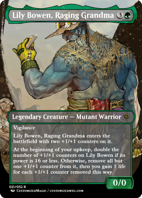 Fallout Commanders 2 of 3 | Lily Bowen Raging Grandma | Magic the Gathering Proxy Cards