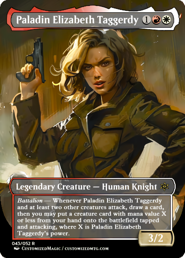 Fallout Commanders 2 of 3 | Paladin Elizabeth Taggerdy | Magic the Gathering Proxy Cards