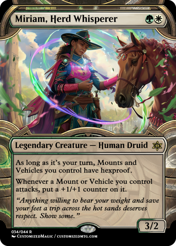 Outlaws of Thunder Junction Commanders - Part 2 of 2 | Miriam Herd Whisperer | Magic the Gathering Proxy Cards