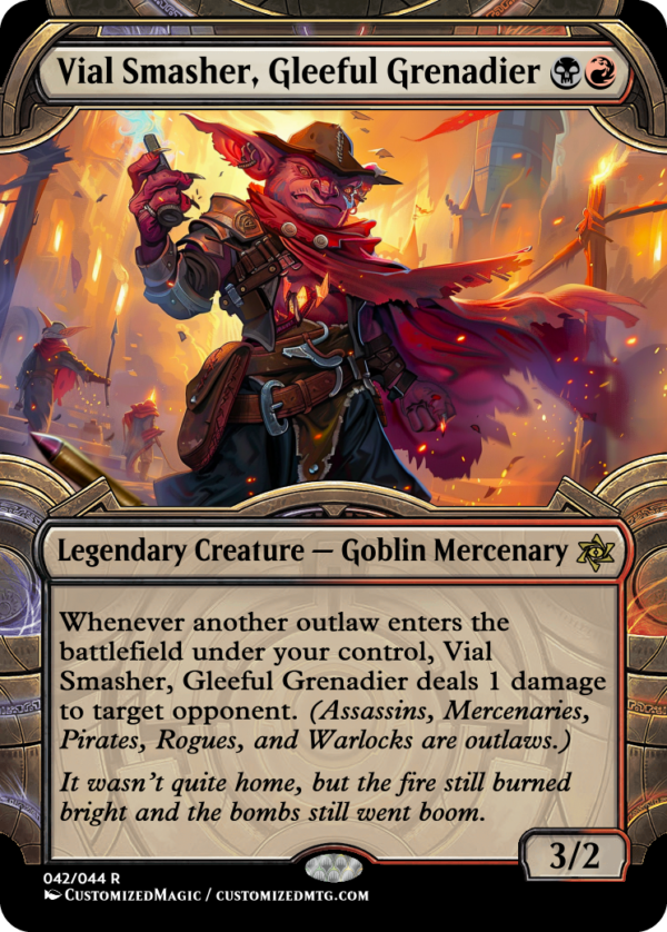 Outlaws of Thunder Junction Commanders - Part 2 of 2 | Vial Smasher Gleeful Grenadier | Magic the Gathering Proxy Cards