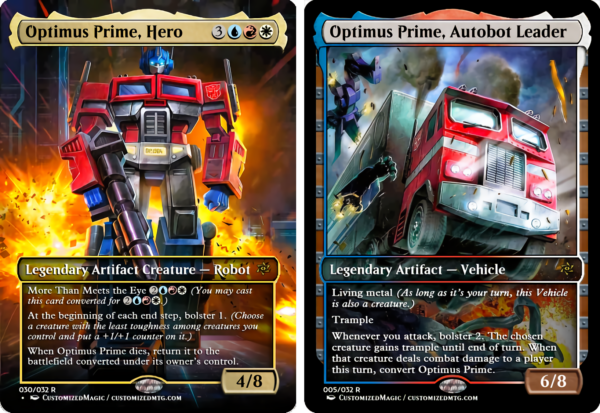 Transformers Commander Set | Optimus Prime Hero and Optimus Prime Autobot Leader.2 | Magic the Gathering Proxy Cards