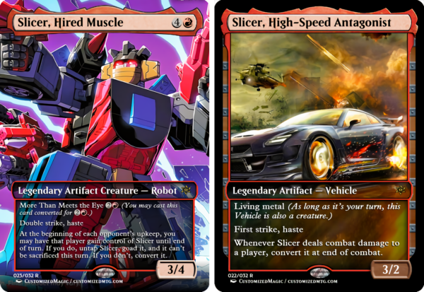 Transformers Commander Set | Slicer Hired Muscle and Slicer High Speed Antagonist.2 | Magic the Gathering Proxy Cards