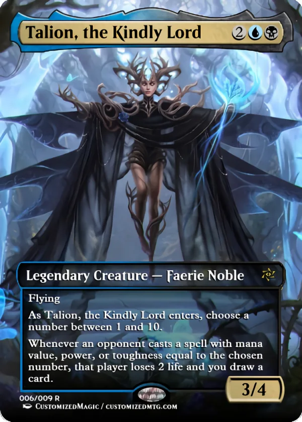 talion mtg card Talion, the Kindly Lord [#0301 Alternate-Art Borderless] (WOE-M)