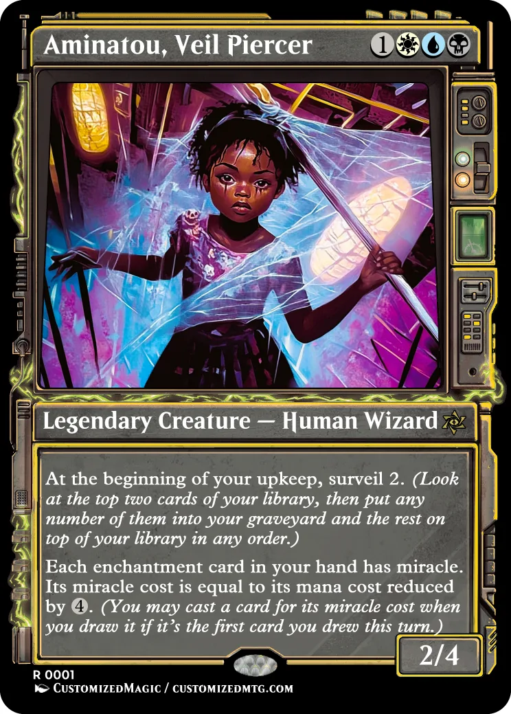 Duskmourn Commanders - Showcase | Aminatou Veil Piercer | Magic the Gathering Proxy Cards