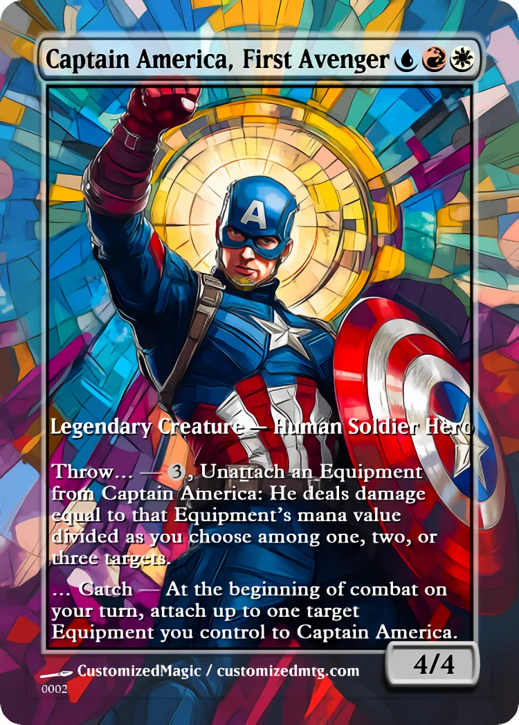 Secret Lair x Marvel's -Stained Glass | Captain America First Avenger | Magic the Gathering Proxy Cards