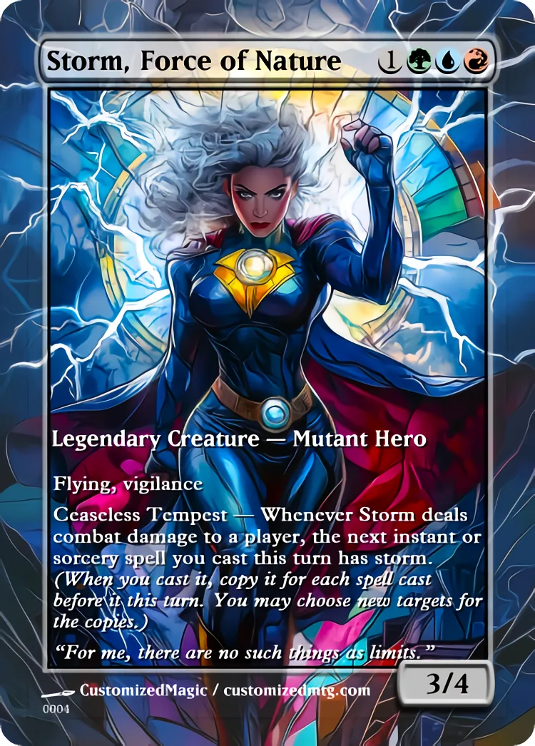 Secret Lair x Marvel's -Stained Glass | Storm Force of Nature | Magic the Gathering Proxy Cards