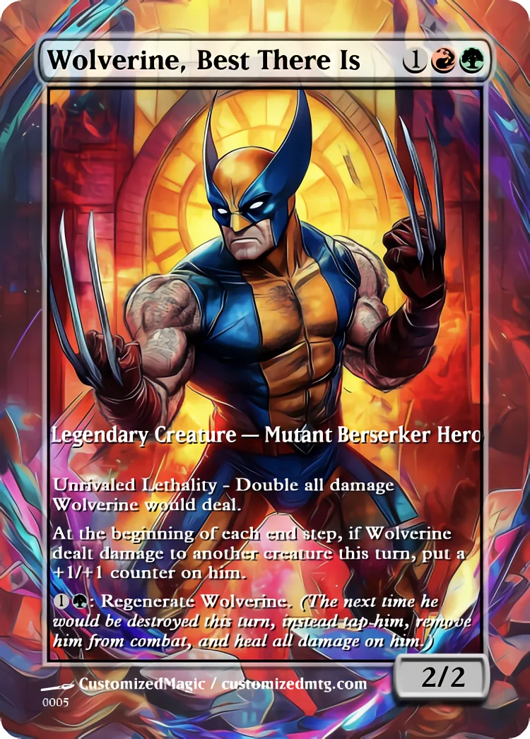 Secret Lair x Marvel's -Stained Glass | Wolverine Best There Is | Magic the Gathering Proxy Cards