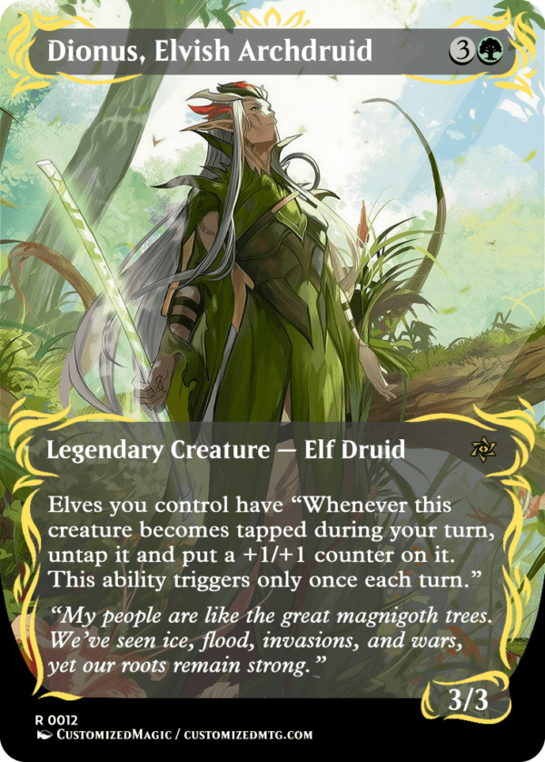 Foundations Jumpstart Commanders Uncommon - Full Art | Dionus Elvish Archdruid | Magic the Gathering Proxy Cards