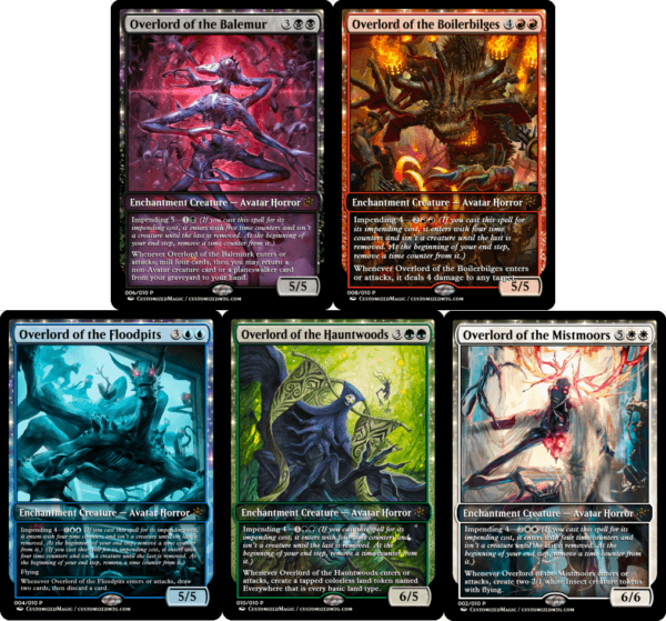 Duskmourn Enduring and Overlord Cycle - Japanese Art | Duskmourn Overlord Cycle Japanese Art | Magic the Gathering Proxy Cards