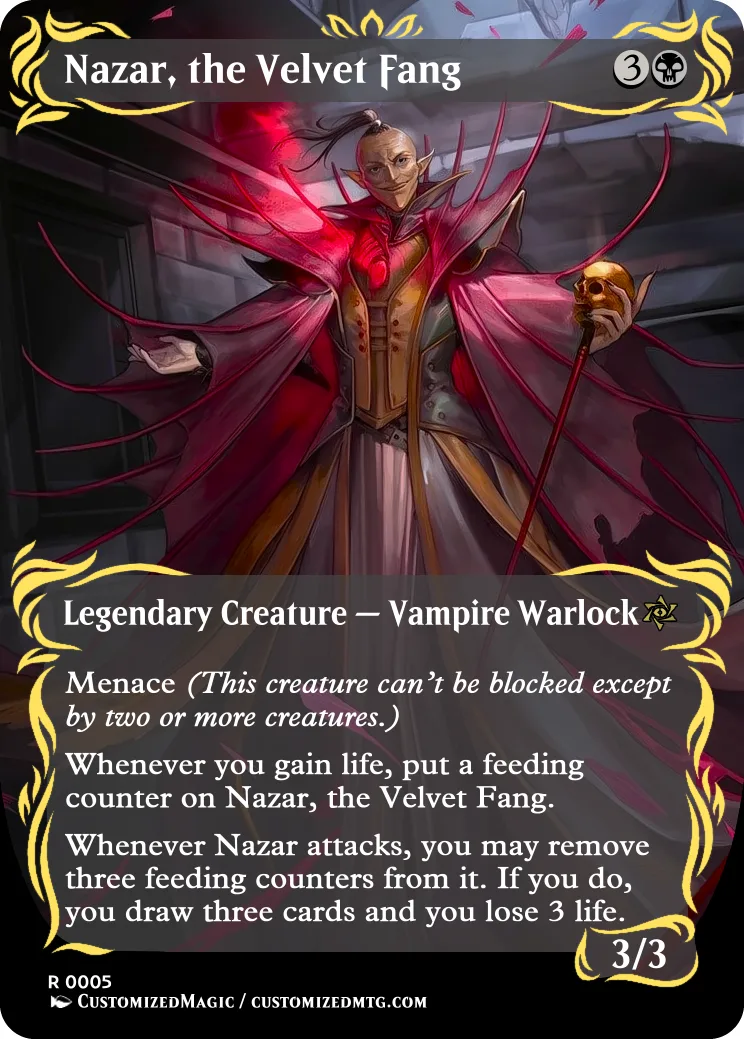 Foundations Jumpstart Commanders Uncommon - Full Art | Nazar the Velvet Fang | Magic the Gathering Proxy Cards