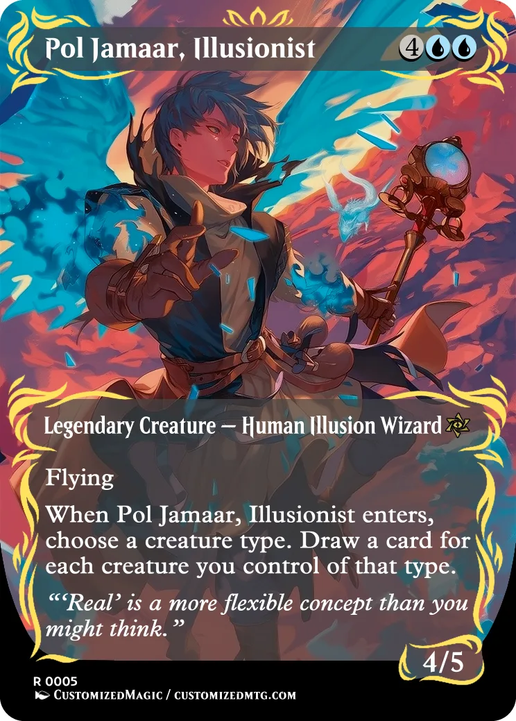 Foundations Jumpstart Commanders Mystic and Rare - Full Art | Pol Jamaar Illusionist | Magic the Gathering Proxy Cards