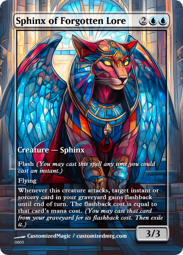 Foundation Mythic Creatures - Stained Glass | Sphinx of Forgotten Lore | Magic the Gathering Proxy Cards