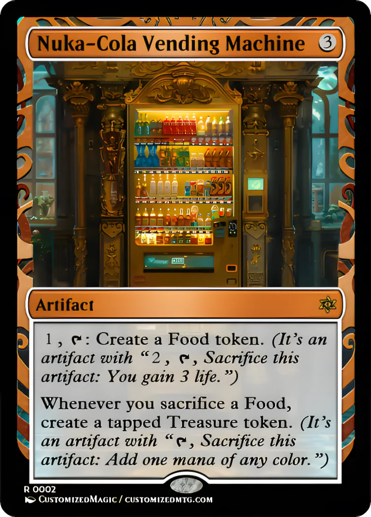 nuka cola mtg card Nuka-Cola Vending Machine TCG Deck Box | Dice and Token Tray Whenever you sacrifice a Food Sierra, Nuka's Biggest Fan -