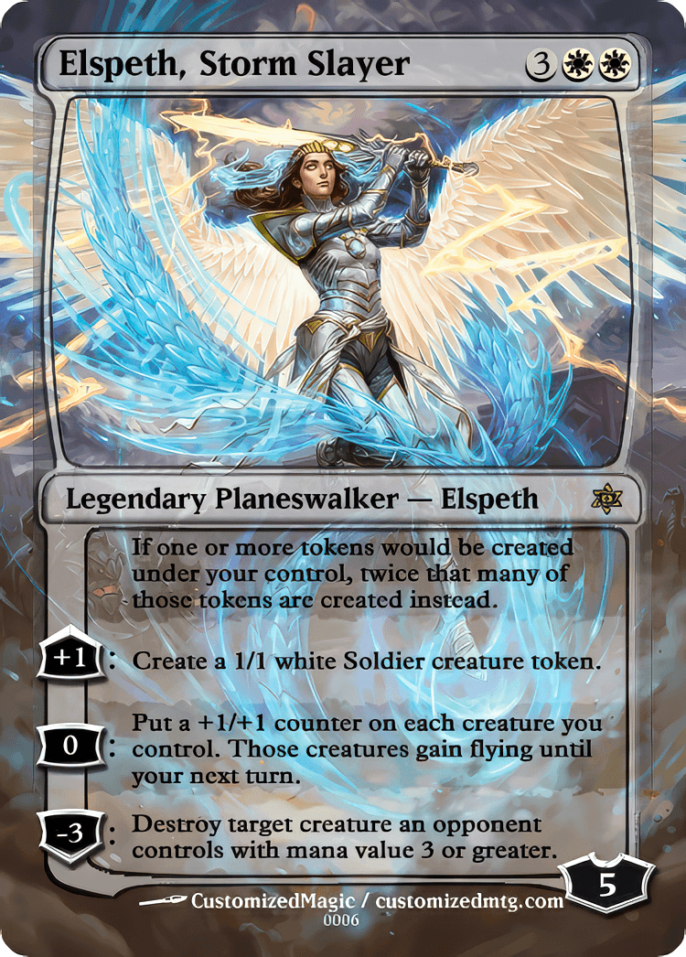Elspeth, Storm Slayer Proxy Card – Custom Art – Near Mint For Magic Card Game